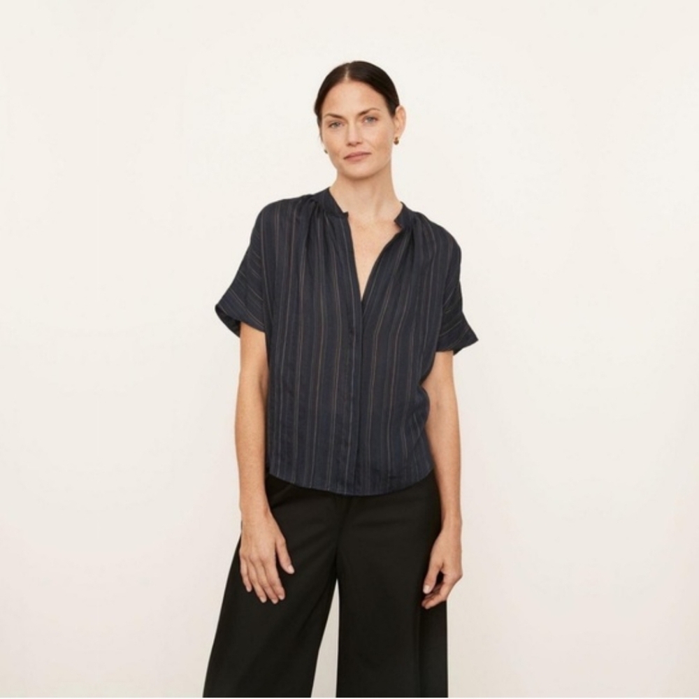 Vince • Stripe Shirred Blouse